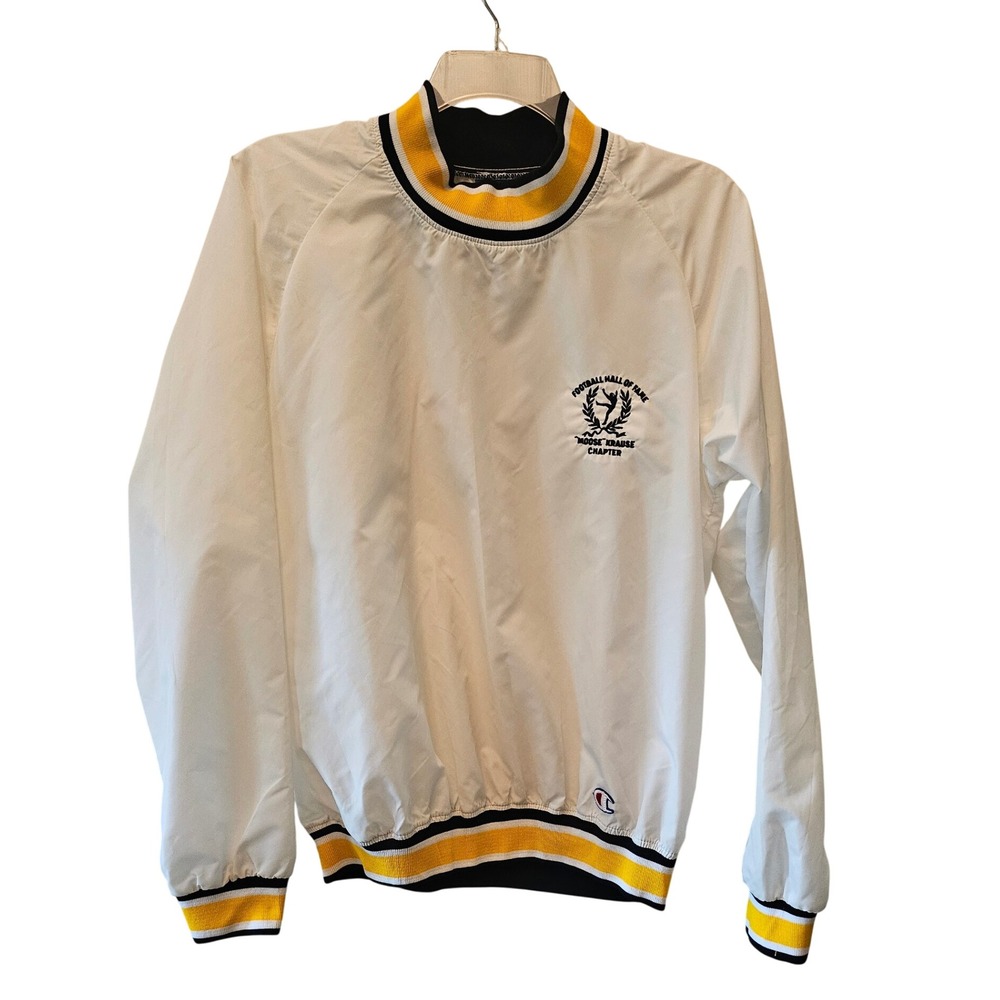 Champion Windbreaker Pullover Mens Large White Vintage Football Hall of Fame